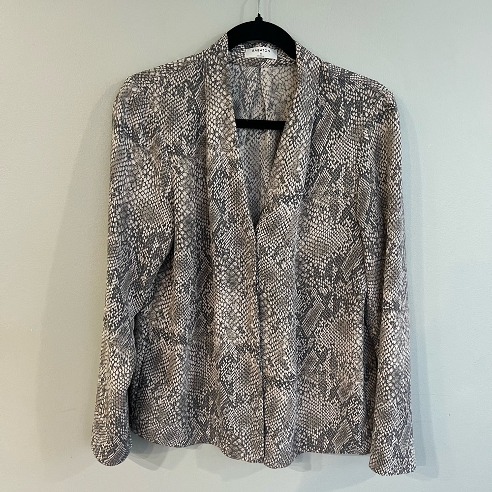 Aritzia Babaton Python Snake Silk Blouse